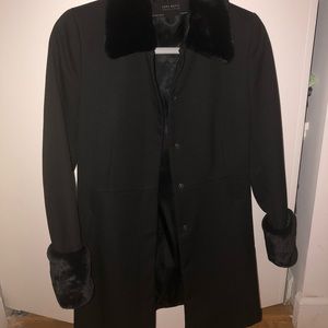 Zara faux fur pea coat